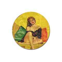 Pin Up Girl  Magnet 3  (round) by Valentinaart