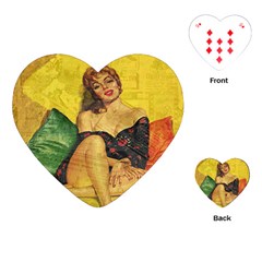 Pin Up Girl  Playing Cards (heart)  by Valentinaart