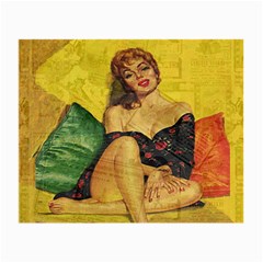 Pin Up Girl  Small Glasses Cloth (2-side) by Valentinaart