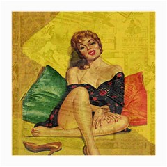 Pin Up Girl  Medium Glasses Cloth by Valentinaart