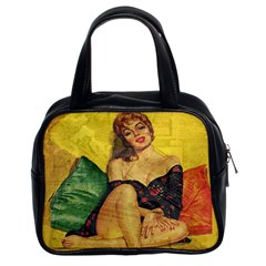 Pin Up Girl  Classic Handbags (2 Sides) by Valentinaart