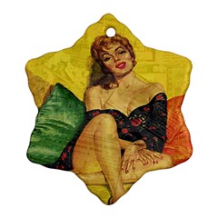 Pin Up Girl  Snowflake Ornament (two Sides) by Valentinaart