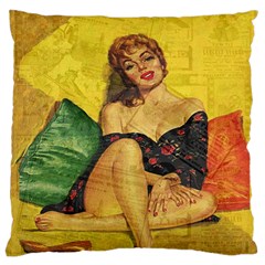 Pin Up Girl  Large Cushion Case (two Sides) by Valentinaart