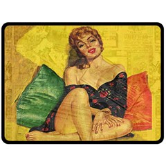 Pin Up Girl  Double Sided Fleece Blanket (large)  by Valentinaart