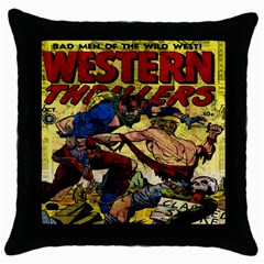 Western Thrillers Throw Pillow Case (black) by Valentinaart