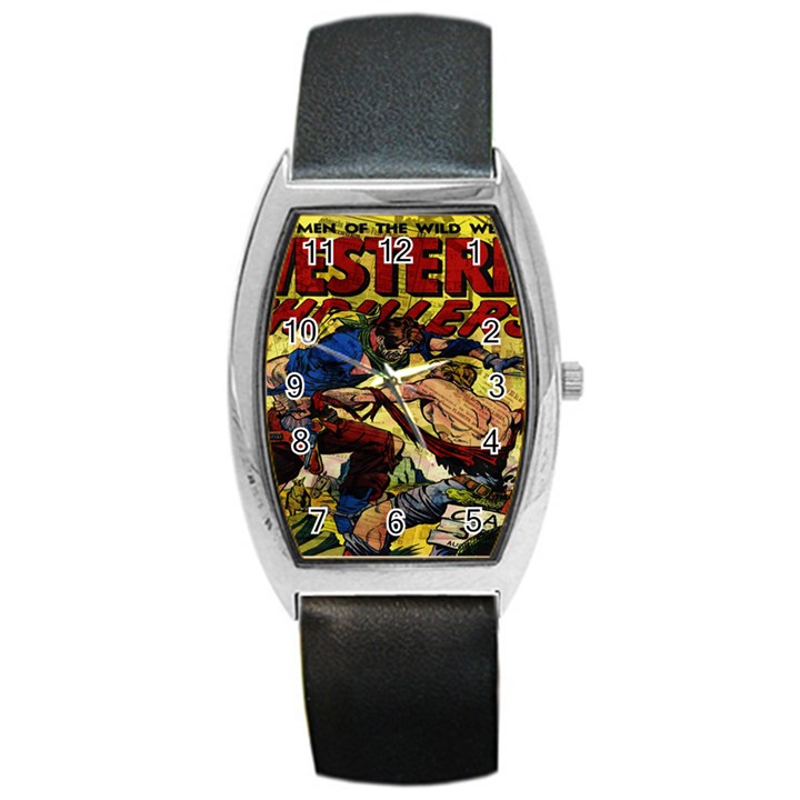 Western Thrillers Barrel Style Metal Watch