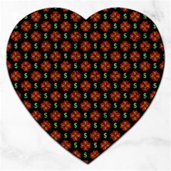 Dollar Sign Graphic Pattern Jigsaw Puzzle (heart) by dflcprints