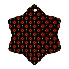 Dollar Sign Graphic Pattern Ornament (snowflake) by dflcprints