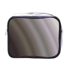 Fractal Background With Grey Ripples Mini Toiletries Bags by Simbadda