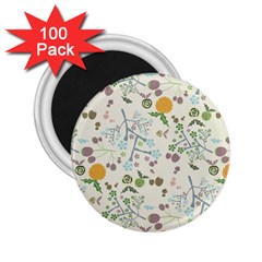 Floral Kraft Seamless Pattern 2 25  Magnets (100 Pack)  by Simbadda