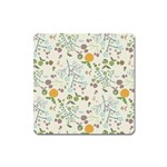 Floral Kraft Seamless Pattern Square Magnet Front