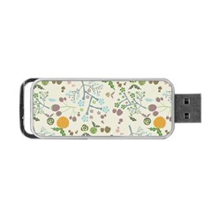 Floral Kraft Seamless Pattern Portable Usb Flash (one Side) by Simbadda