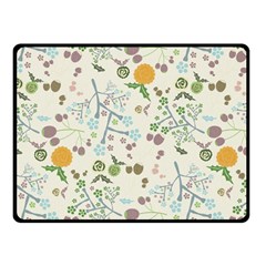 Floral Kraft Seamless Pattern Double Sided Fleece Blanket (small)  by Simbadda