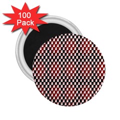 Squares Red Background 2 25  Magnets (100 Pack)  by Simbadda