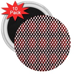 Squares Red Background 3  Magnets (10 Pack)  by Simbadda