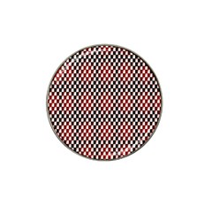 Squares Red Background Hat Clip Ball Marker (4 Pack) by Simbadda