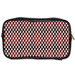 Squares Red Background Toiletries Bags by Simbadda