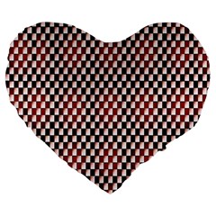 Squares Red Background Large 19  Premium Heart Shape Cushions