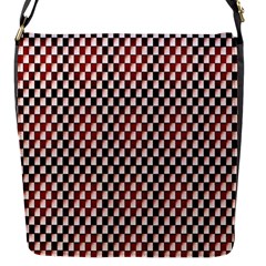 Squares Red Background Flap Messenger Bag (s) by Simbadda