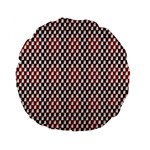 Squares Red Background Standard 15  Premium Flano Round Cushions Front