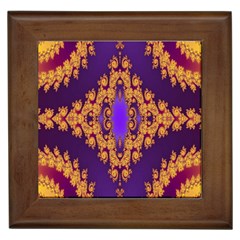 Something Different Fractal In Orange And Blue Framed Tiles by Simbadda