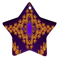 Something Different Fractal In Orange And Blue Ornament (star) by Simbadda