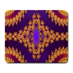 Something Different Fractal In Orange And Blue Large Mousepads by Simbadda