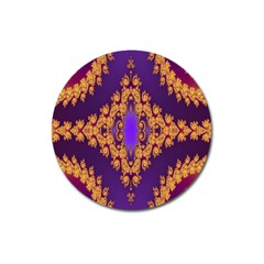 Something Different Fractal In Orange And Blue Magnet 3  (round) by Simbadda