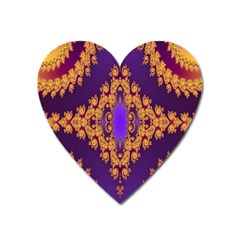 Something Different Fractal In Orange And Blue Heart Magnet by Simbadda