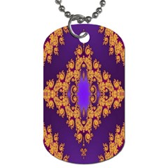 Something Different Fractal In Orange And Blue Dog Tag (one Side) by Simbadda