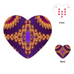 Something Different Fractal In Orange And Blue Playing Cards (heart)  by Simbadda