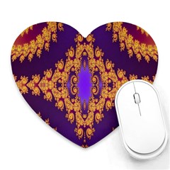 Something Different Fractal In Orange And Blue Heart Mousepads by Simbadda