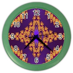 Something Different Fractal In Orange And Blue Color Wall Clocks by Simbadda