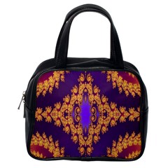 Something Different Fractal In Orange And Blue Classic Handbags (one Side) by Simbadda