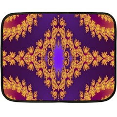 Something Different Fractal In Orange And Blue Fleece Blanket (mini) by Simbadda