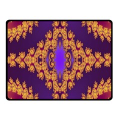 Something Different Fractal In Orange And Blue Fleece Blanket (small) by Simbadda