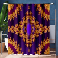 Something Different Fractal In Orange And Blue Shower Curtain 60  X 72  (medium)  by Simbadda