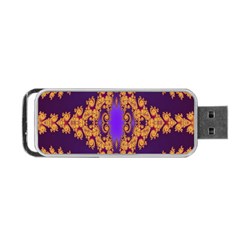 Something Different Fractal In Orange And Blue Portable Usb Flash (two Sides) by Simbadda