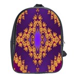 Something Different Fractal In Orange And Blue School Bags (XL)  Front