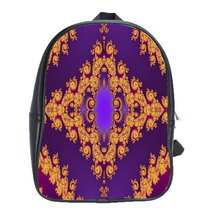 Something Different Fractal In Orange And Blue School Bags (XL) 