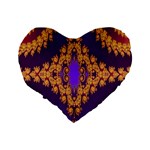 Something Different Fractal In Orange And Blue Standard 16  Premium Heart Shape Cushions Back