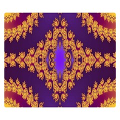 Something Different Fractal In Orange And Blue Double Sided Flano Blanket (small)  by Simbadda