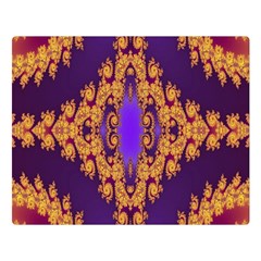 Something Different Fractal In Orange And Blue Double Sided Flano Blanket (large)  by Simbadda