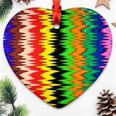 Colorful Liquid Zigzag Stripes Background Wallpaper Ornament (heart) by Simbadda