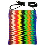 Colorful Liquid Zigzag Stripes Background Wallpaper Shoulder Sling Bags Front