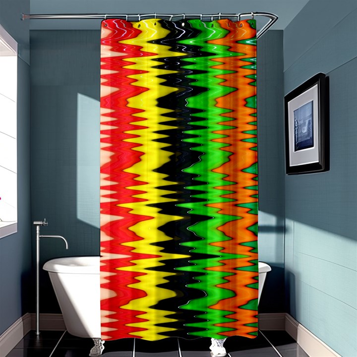 Colorful Liquid Zigzag Stripes Background Wallpaper Shower Curtain 36  x 72  (Stall) 