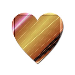 Diagonal Color Fractal Stripes In 3d Glass Frame Heart Magnet by Simbadda