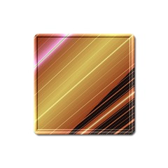 Diagonal Color Fractal Stripes In 3d Glass Frame Square Magnet by Simbadda