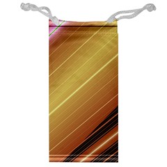 Diagonal Color Fractal Stripes In 3d Glass Frame Jewelry Bag by Simbadda