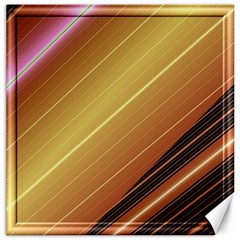 Diagonal Color Fractal Stripes In 3d Glass Frame Canvas 12  X 12   by Simbadda